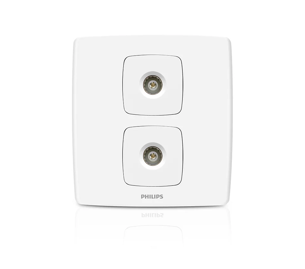 Philips Leafstyle Double TV Socket