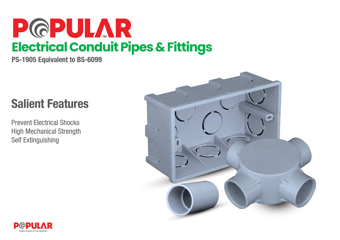 Popular PVC Electric Pipes (in Feet)