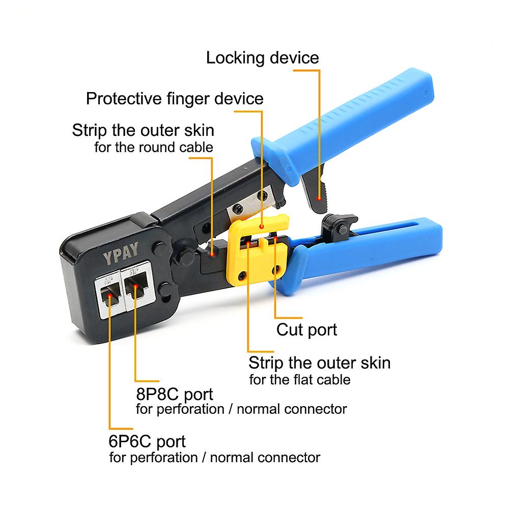 Network crimping pliers SWTP003 for plug-in connectors (RJ45/RJ12 8P/6P/4P)