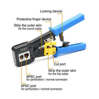 Network crimping pliers SWTP003 for plug-in connectors (RJ45/RJ12 8P/6P/4P)