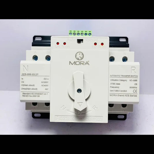 Auto/Manual Changeover (ATS) Mora 63A 2 Pole for Single Phase