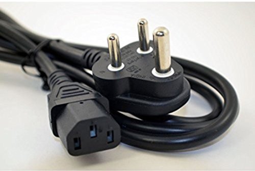 Gadget-Wagon 3 Pin Pure Computer Mains Cord for PC, Speakers, Printers and More Electronics (Black)
