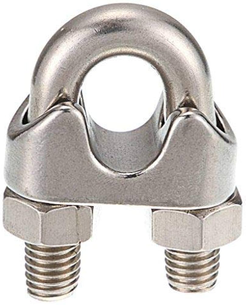Silver Rod To Tape Clamps U Bolt Double Plate Type for wire rope