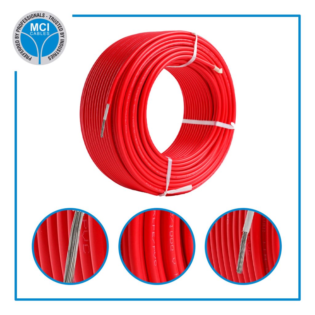 MCI DC TIN COATED UPVC PVC SOLAR CABLE PER FEET