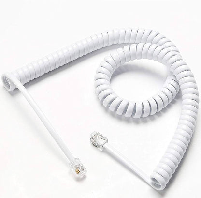 Telephone Cord, telephone Reciver cable Phone Cord,Handset Cord, Black & White Color Universally Compatible