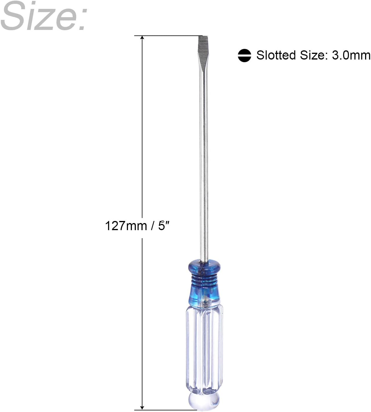 uxcell Mini Slotted Screwdriver, 3.0mm Flat Head 127mm Length for Small Appliances Repair