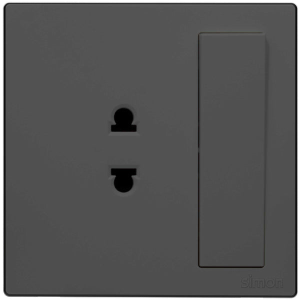 Simon 2pin Universal Socket with Switch M3-Series