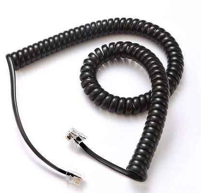 Telephone Cord, telephone Reciver cable Phone Cord,Handset Cord, Black & White Color Universally Compatible