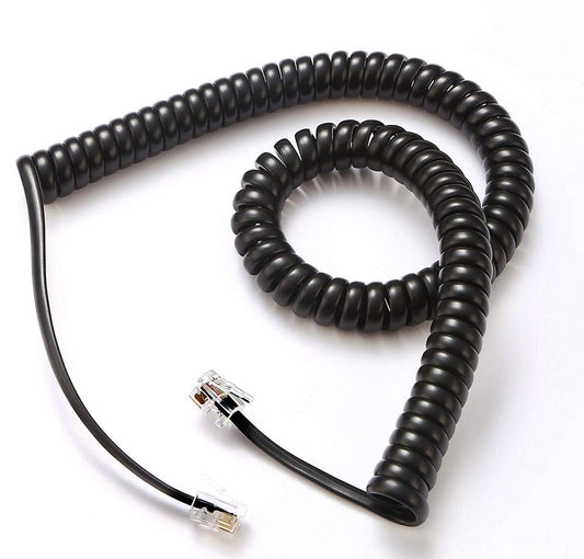 Telephone Cord, telephone Reciver cable Phone Cord,Handset Cord, Black & White Color Universally Compatible