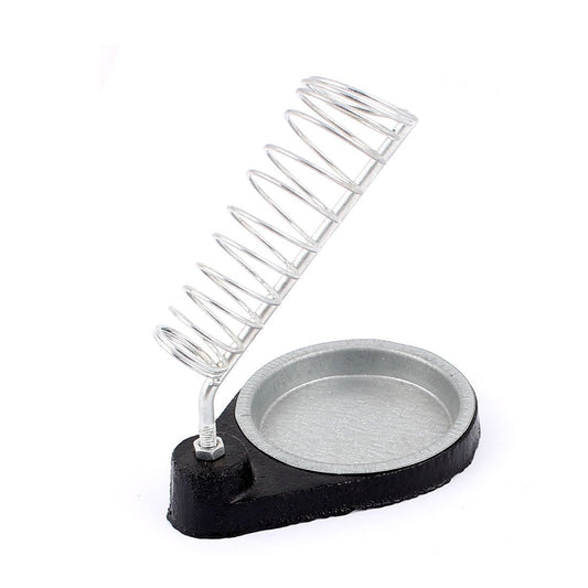 Heavy-Duty Cast Iron Soldering Iron Stand With Cleaning Sponge Metal Soldering Iron Holder 10cm Base Sturdy Workbench Accessory