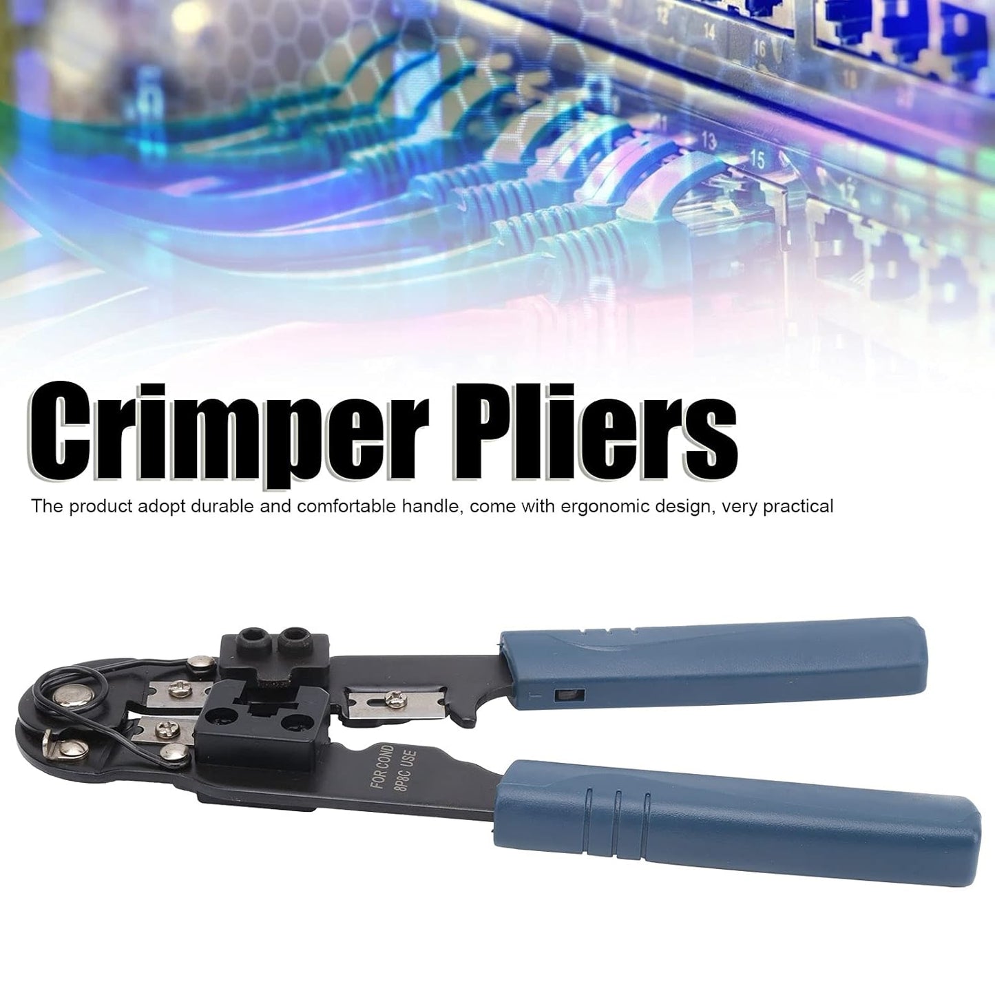 Wire Clipping Plier Cat-6/RJ45 Wire Crimping Tool Ergonomic Design for Trim Conventional Cables for RJ45 (8 Cores)