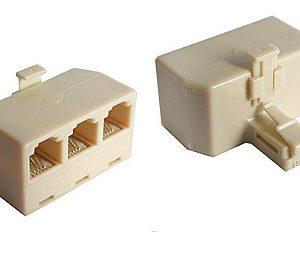 3 Way Duplex Modular all Female Jacks For RJ11 / RJ12 / RJ45 for telephone& Internet