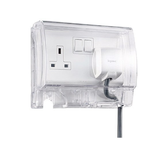 Clopal IP55 Weatherproof Socket Protection Cover Transparent with Lock ...