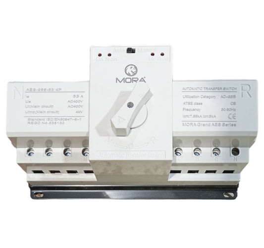 Auto/Manual Changeover (ATS) Mora 63A 4 Pole for 3 Phase
