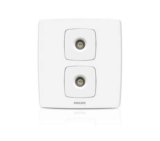 Philips Leafstyle Double TV Socket