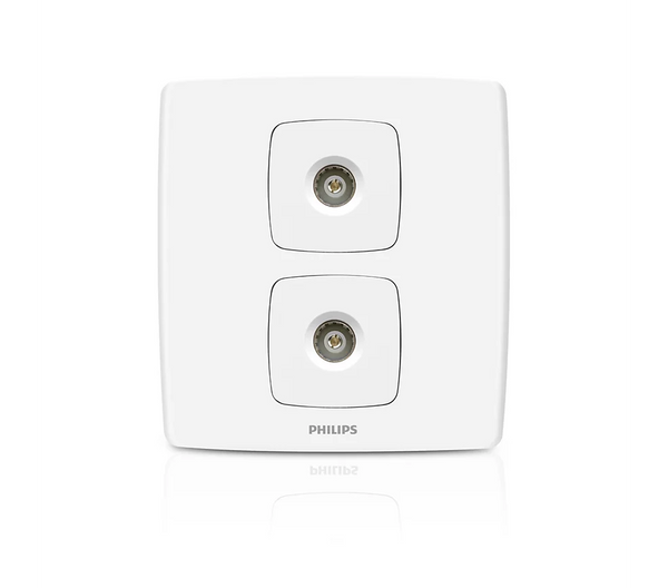 Philips Leafstyle Double TV Socket