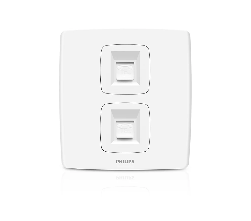Philips Leafstyle Double Telephone Socket