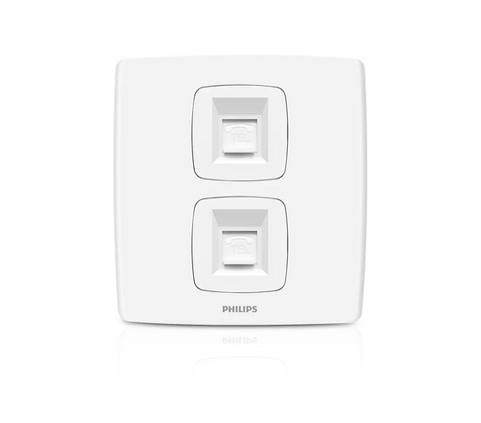 Philips Leafstyle Double Telephone Socket