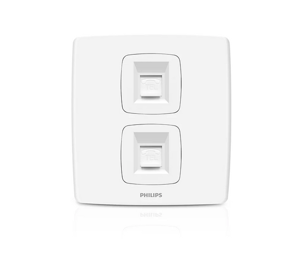 Philips Leafstyle Double Telephone Socket