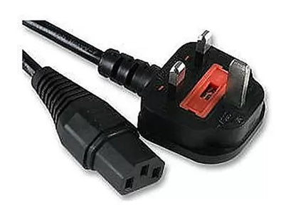 Gadget-Wagon 3 Pin Pure Computer Mains Cord for PC, Speakers, Printers and More Electronics (Black)
