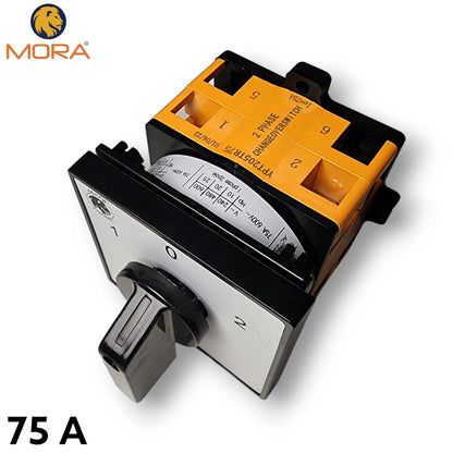 MORA Rotary Changeover 75A - 2 pole For Wapda, Solar, Generator