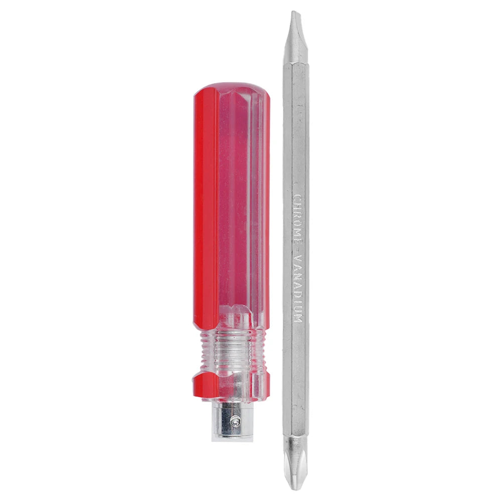 Screw Driver 2 in 1 Big & Small Red & Black Double Head Screwdriver (+ & -)