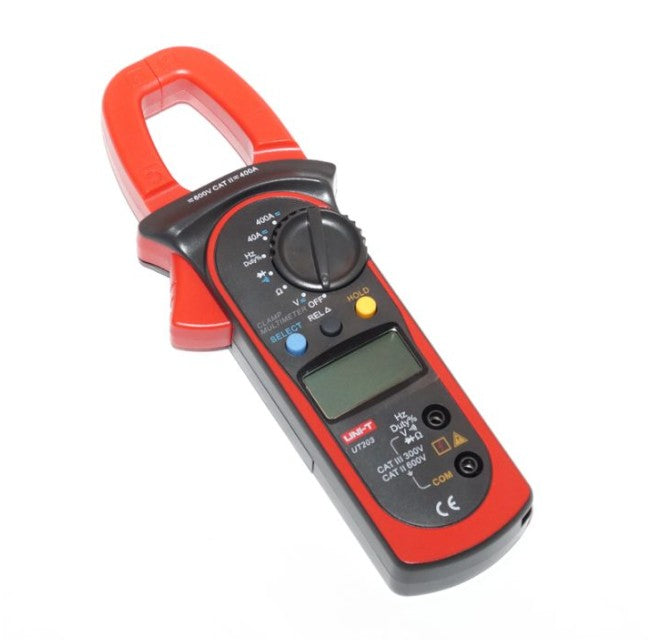 UNI-T (UT-203) Digital Clamp Multimeter DC/AC Voltage & Current,, resistance, frequency, duty cycle, continuity Tester
