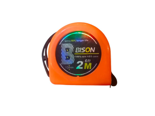 Bison Measuring Tape 2 Meter (6ft) abs Case 13mm