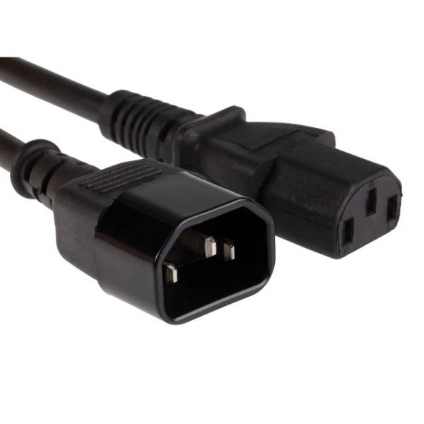 Gadget-Wagon 3 Pin Pure Computer Mains Cord for PC, Speakers, Printers and More Electronics (Black)
