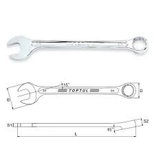 CROME VANADIUM Combination Spanner Set/flat Pana Set