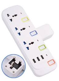 Solid Multi-Function 3way Wall Extension With 2 USB Ports