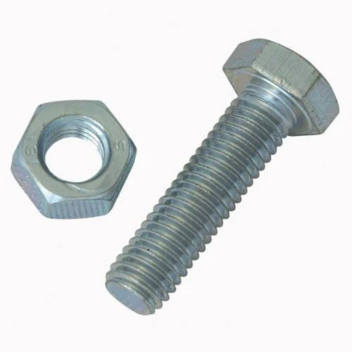 MS Nut Bolt and washer set Metal Material Silver Polished