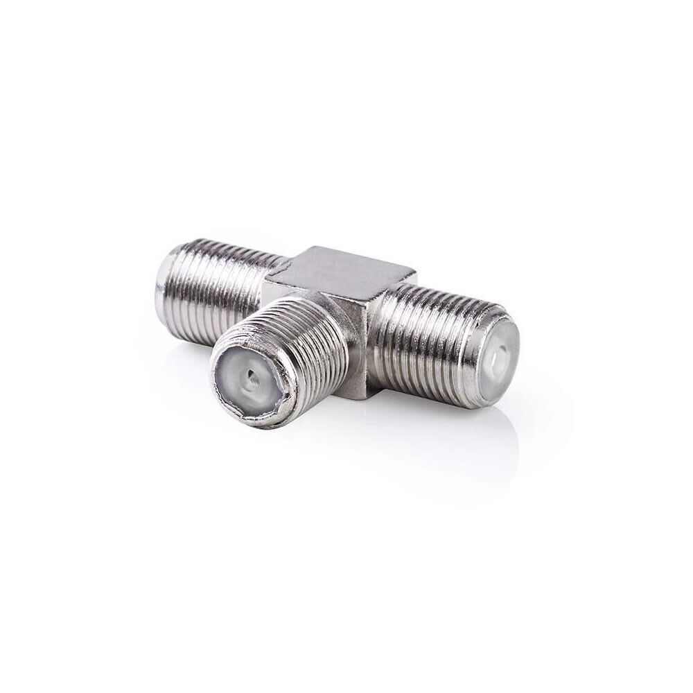 F Plug Female Socket T Splitter Adapter for TV SKY FREESAT Aerial Connector