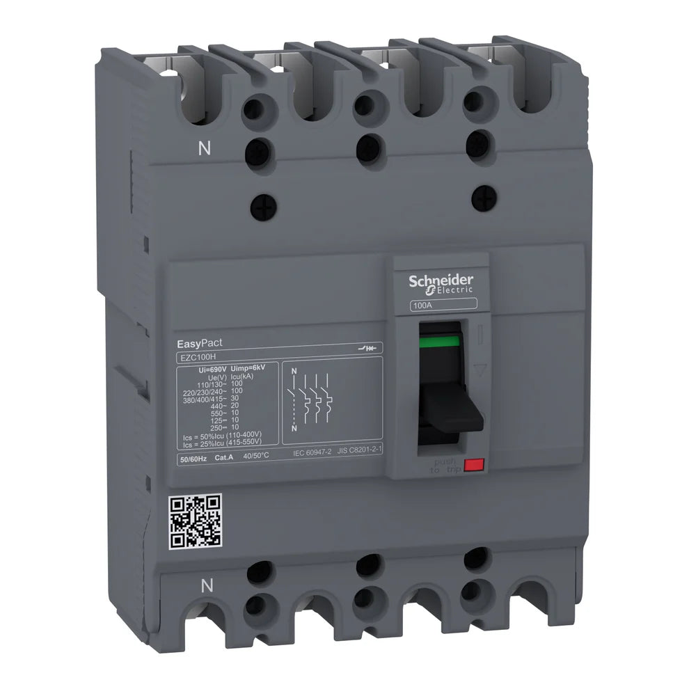 Schneider EZC250H Main Breaker MCCB 36kA 250Amp 4 Pole EasyPact Model